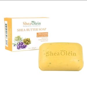 Shea Butter Shea Olein Natural Soap 5 oz Bar With Chamomile and Lavender Flower